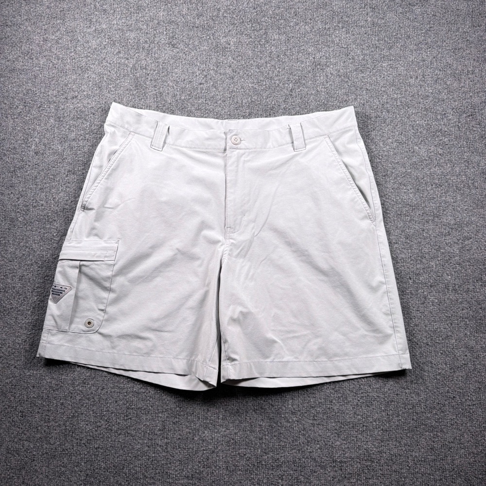 Columbia PFG Shorts Mens 38 Grey Blood and Guts III Fishing Cargo